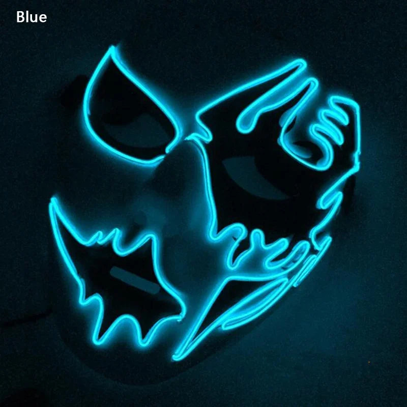 Halloween Scary Cosplay Masquerade Dancing Party Luminous Mask LED Light Ghost Mask EL Mask Tokyo Ghoul Mask