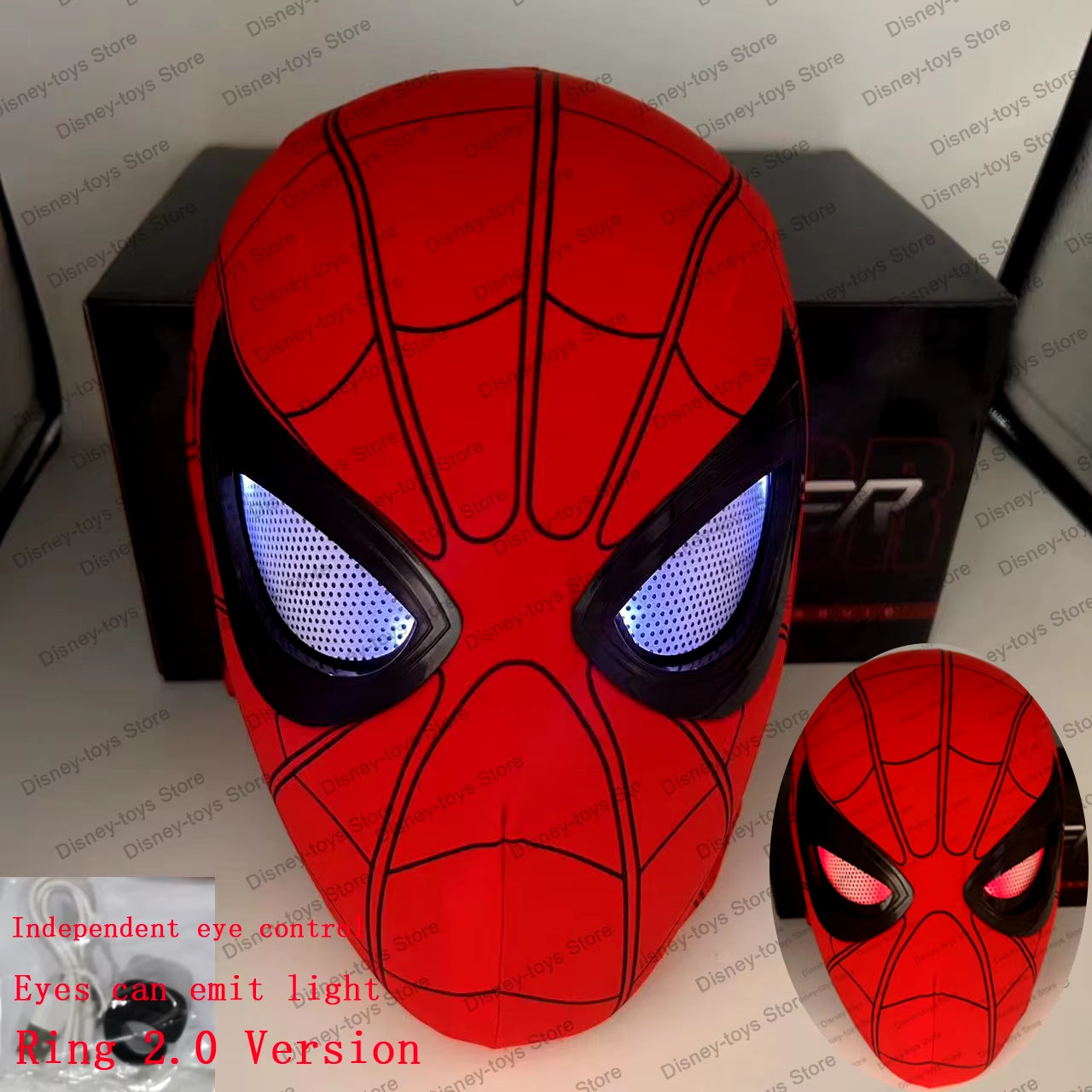 Mascara Spiderman Headgear Cosplay Moving Eyes Electronic Mask Spider Man 1:1 Remote Control Elastic Toys for Adults Kids Gift