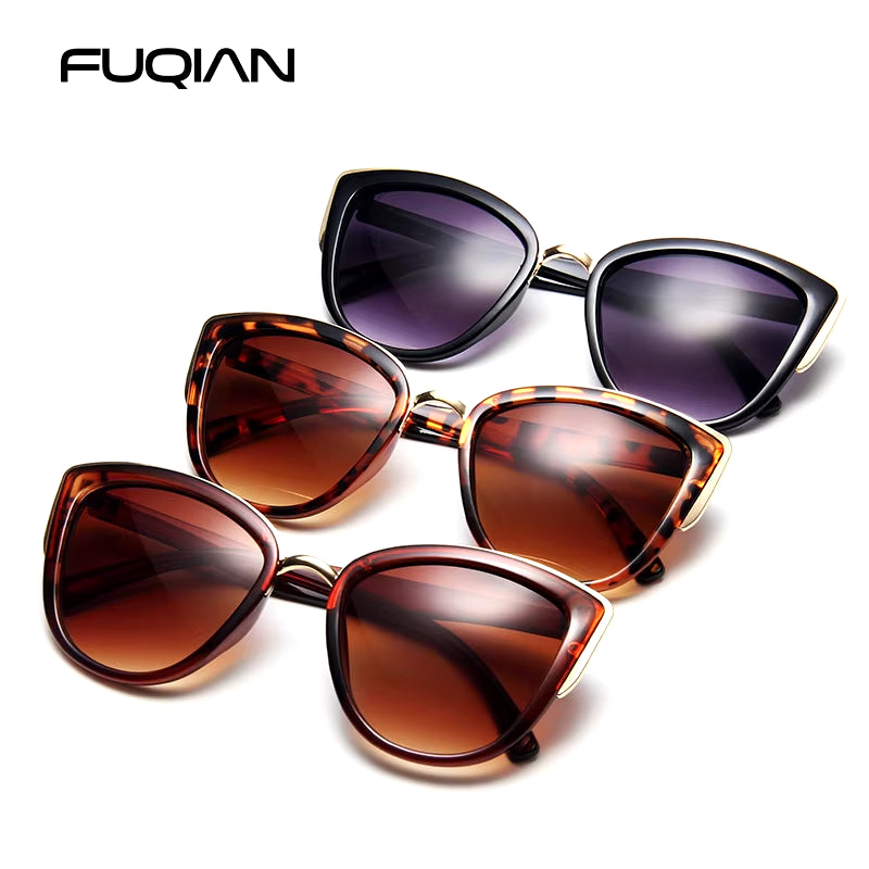 Classic Cateye Women Sunglasses Vintage Anti-Glare Cat Eye Sun Glasses Female Fashion Leopard Driving Shades UV400