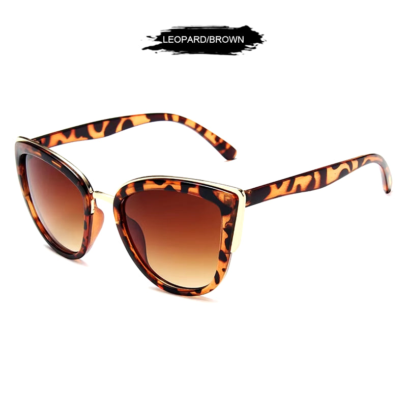 Classic Cateye Women Sunglasses Vintage Anti-Glare Cat Eye Sun Glasses Female Fashion Leopard Driving Shades UV400