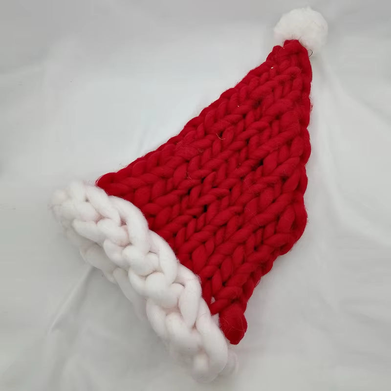 Crochet Knitted Christmas Hats for Men Women Winter Warm Hat Christmas Decoration New Year Festive Party Santa Claus Hat Gifts