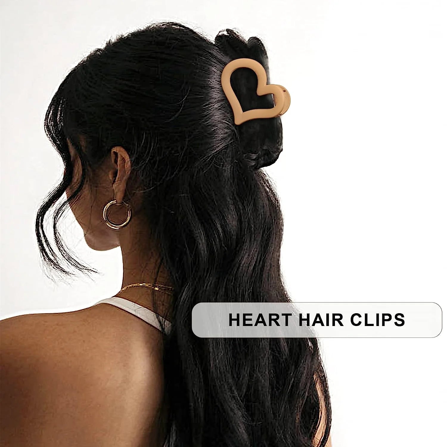 6 Pcs Heart Hair Claw Clips for Women Matte Nonslip Hair Jaw Clips Heart Hair Clips for Thin Thick Hair Cute Hair Styling Accessories