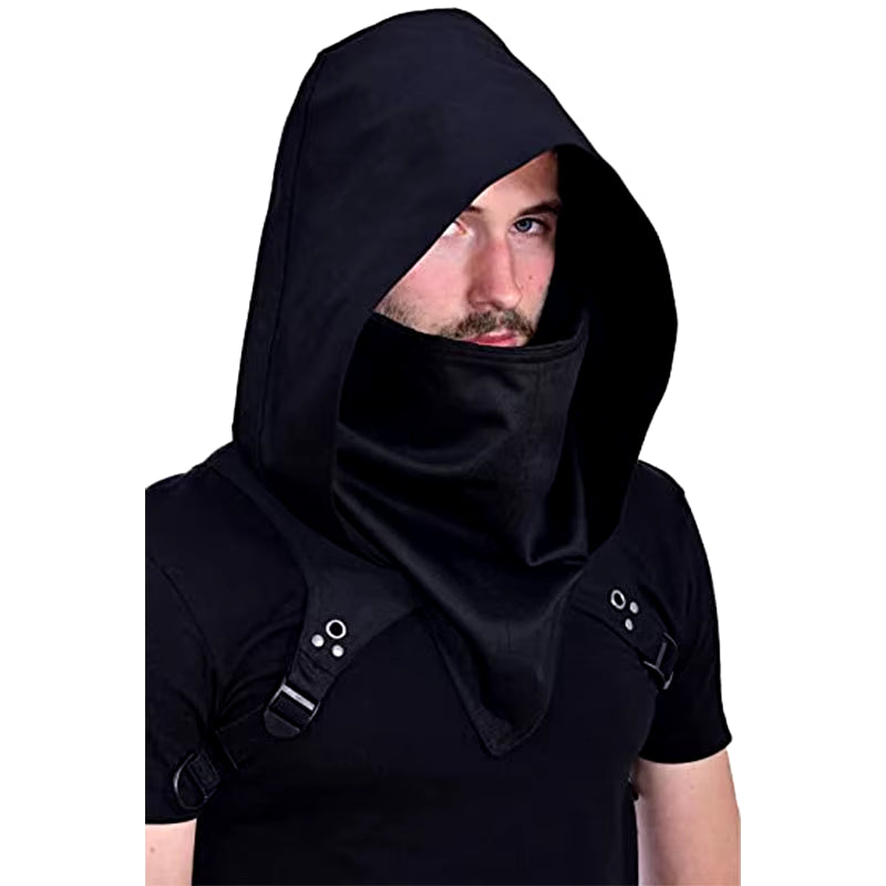 Hooded Cloak Cape Cowl Adult Cyberpunk Costumes Pagan Accessory Cosplay Medieval Assassin Hat Warrior Outfit and Daily Wear