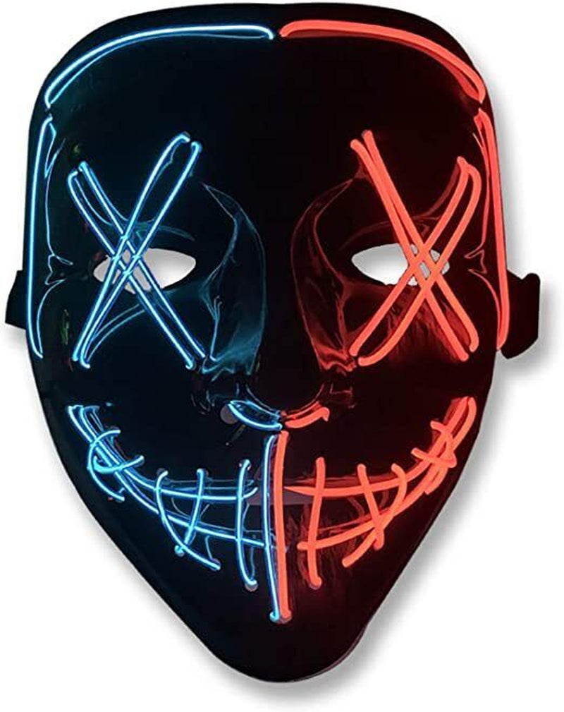 Halloween LED Mask Clubbing Light up Costume Rave Cosplay Party Purge 3 Modes