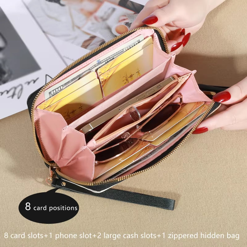 Fashion Wallets Zipper Coin Purse Lady Long Short Purses Handbags Women Clutch Cards Holder PU Leather Moneybag Billfold Wallet