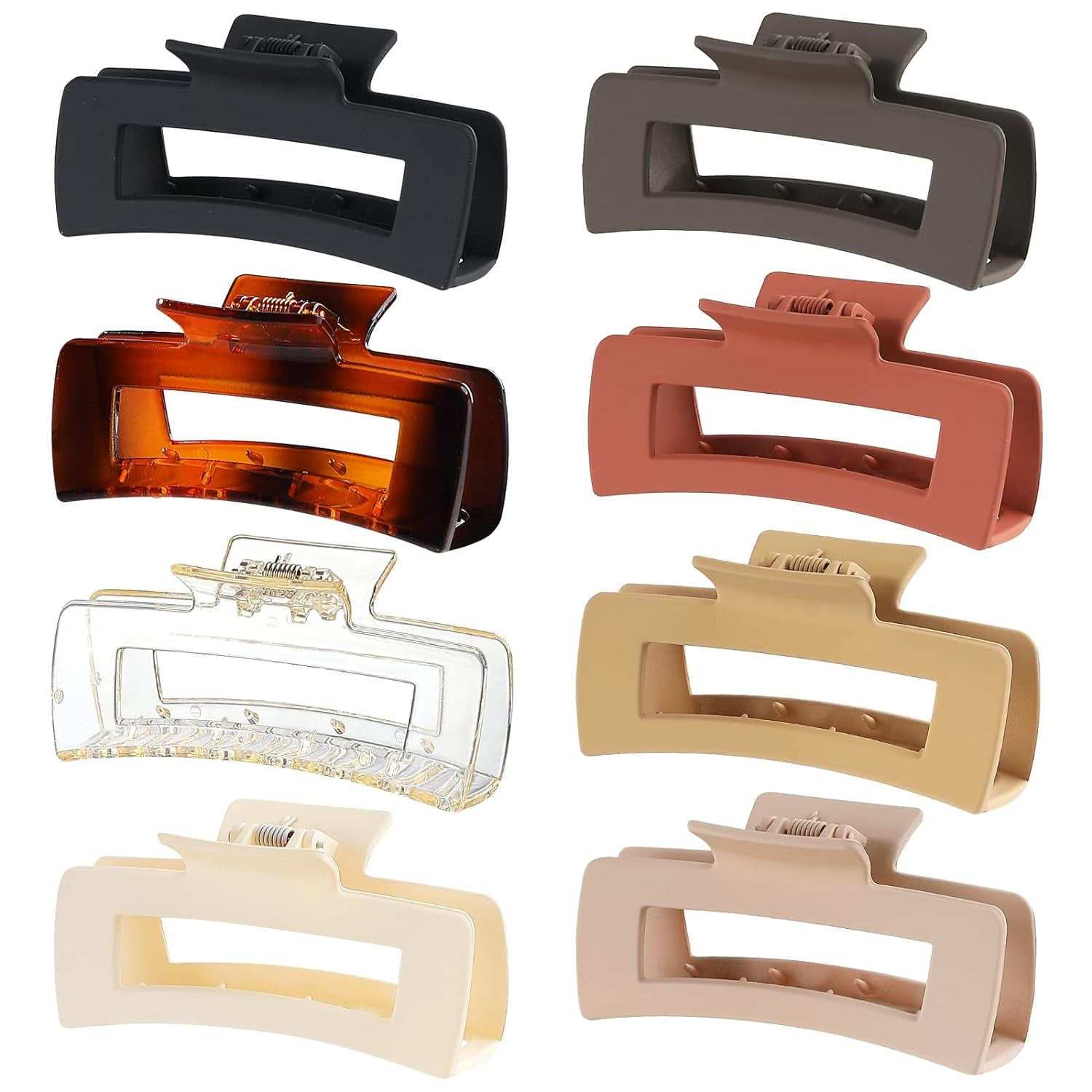 4.1 Inch Large Hair Claw Clips 8 Pcs Rectangle Big Hair Clips for Thick Hair Non