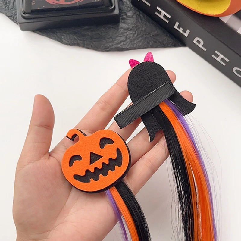 Pumpkin Bat Hair Clip Halloween Party Decoration for Kid Adult Halloween Cosplay Costumes Halloween Prop Ghost Party Accessories